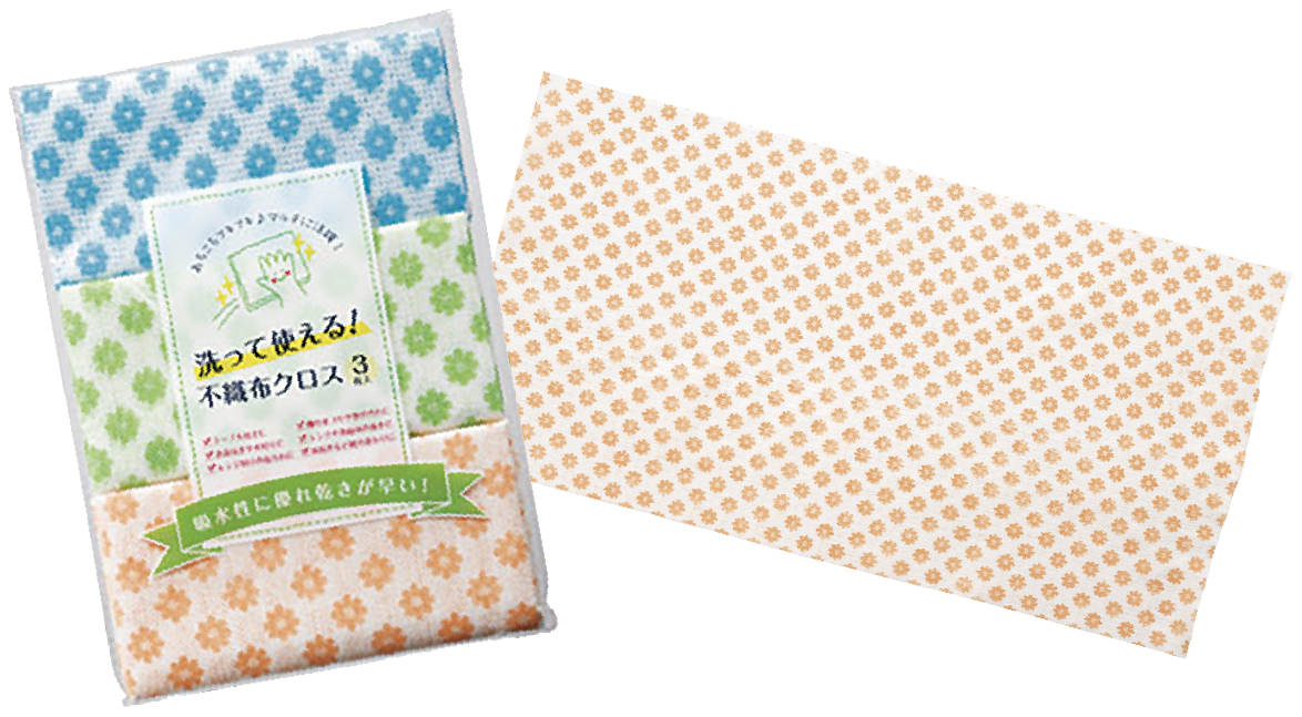 洗って使える！不織布クロス3枚入り
