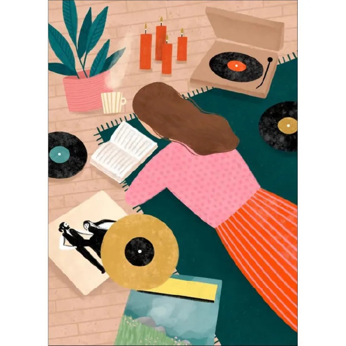 アートポスター Bea Muller「Record Playing」